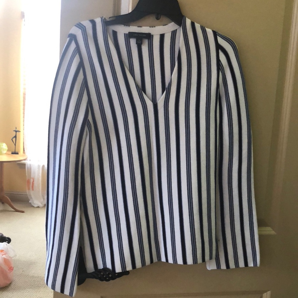 Ann Taylor Bell Sleeve striped sweater